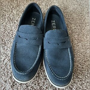 Cole Haan Navy Suede Loafers